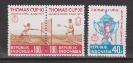 Indonesia Indonesie 945-947 MNH; Badminton 1979 NOW MANY STAMPS INDONESIA VERY CHEAP - Badminton