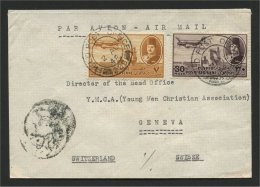 EGYPT, POW COVER WITH AIRPOST STAMPS TO GENEVA SWITZERLAND - Storia Postale