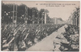 MILITARIA LES FETES DE LA VICTOIRE 14 JUILLET 1919  - LES DRAPEAUX ANGLAIS - BELLE ANIMATION A VOIR - Vlaggen