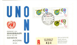 United Nations / Geneve / Swissair Flight Geneve - Accra DC-10 - Covers & Documents