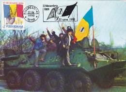 503A  ROMANIAN REVOLUTION IN BUCURESTI 1990,CM,MAXICARD,CARTES MAXIMUM ROMANIA. - Cartes-maximum (CM)