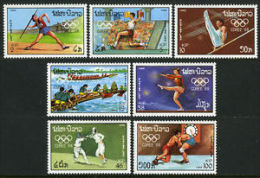 Laos 1988 Olympics Games Seoul Korea Javelin Long Jump Canoeing Sports Stamps MNH SG 1053-9 Laos 883-9 Michel 1067-1073 - Salto