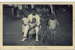 Carte Postale Ancienne Gabon - Famille Chrétienne - Religion - Gabon