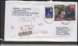 TURKMENISTAN Postal History Bedarfsbrief TM 001 Butterflies Insects Air Mail - Turkmenistán