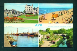 SCOTLAND  -  Ayr  Multi View  Unused Postcard As Scan - Ayrshire