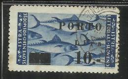 ISTRIA E LITORALE SLOVENO 1946 SEGNATASSE DUE TAXE SOPRASTAMPATO SURCHARGED PORTO LIRE 10 SU 20 TIMBRATO USED - Yugoslavian Occ.: Slovenian Shore