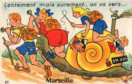 Marseille : Carte A Systeme Avec Petit Dépliant - Escargot- Theme Escargots - Unclassified