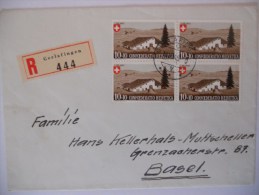 Suisse Lettre Recommande De Gerlafingen 1945 Pour Basel - Cartas & Documentos