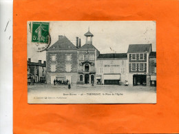 THENEZAY   1916  LA   PLACE DE L EGLISE     CIRC  OUI   EDITEUR - Thenezay