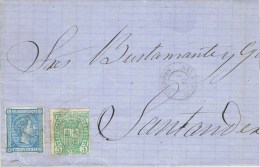 10718. Carta Entera SANGARCIA (Segovia) 1876. Impuesto De Guerra - Cartas & Documentos