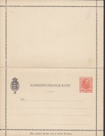 Denmark Postal Stationery Ganzsache Entier 10 Øre Kartenbrief Korrespondance-Kort König Christian IX. (Unused) - Ganzsachen