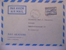 Finlande Lettre De Turku 1966 Pour Schwyz - Briefe U. Dokumente