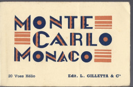 LOT Carnet De 20 Cp Avec 18 MONACO MONTE CARLO Nuit Casino Jardins Café Rocher Ravin Sainte Dévote Palais Port - Verzamelingen