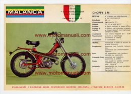 MALANCA  CHOPPY 5M - LEONCINO 3M\4M  50 1973 Depliant Originale Moto Genuine Motorcycle Brochure Prospekt - Motorräder