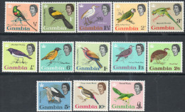 Gambia 1963 - Birds Set Of 13 SG193-205 VLHM/LHM - Set Cat £85 SG2018 - See Scans & Description Below - Gambie (...-1964)