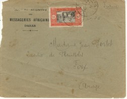 N°76 Sur Lettre De Dakar Pour Foix - Cartas & Documentos