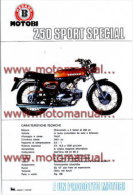 MOTOBI 250 SPORT SPECIAL 1972 Depliant Originale Moto Genuine Motorcycle Brochure Prospekt - Motorräder