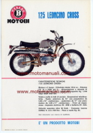 MOTOBI 125 LEONCINO CROSS 1970 Depliant Originale Moto Genuine Motorcycle Brochure Prospekt - Motorräder