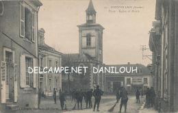 72 --- PONTVALLAIN   Place, Eglise Et Mairie,  43  ANIMEE - Pontvallain