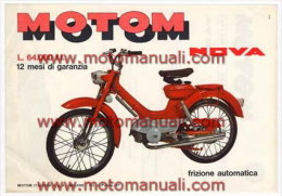 MOTOM 50 NOVA FRIZIONE AUTOMATICA Depliant Originale Moto Genuine Motorcycle Brochure Prospekt - Motorräder