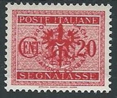 1944 OCCUPAZIONE TEDESCA LUBIANA SEGNATASSE 20 CENT MH * - ED1027 - Occup. Tedesca: Lubiana