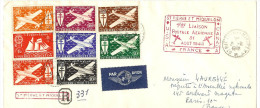 LBL28- SP&M 1ère LIAISON POSTALE AERIENNE FRANCE/USA/CANADA - RECOMMANDE N° 331 DU 31/8/1948 ARRIVEE A PARIS 6/9/1948 - Storia Postale