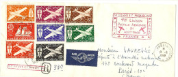 LBL28- SP&M 1ère LIAISON POSTALE AERIENNE FRANCE/USA/CANADA - RECOMMANDE N° 330 DU 31/8/1948 ARRIVEE A PARIS 6/9/1948 - Storia Postale