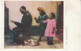 Black Americana, 'The Schoolmaster', Girls Tease Old Man Reading, C1900s Vintage Postcard - Negro Americana