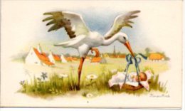 Geboortekaartje Faire Part De Naissance Frank 1953 Rumst   Prentje Ooievaar Cigogne Stork - Birth & Baptism