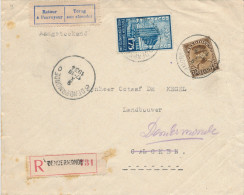 899/22 - Lettre RECOMMANDEE TP Képi Et Expo BXL DENDERMONDE 1934 Vers CALCKEN , Etiquettes Refusé Et Retour - 1931-1934 Képi