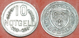 * WIESBADEN  GERMANY  10 PFENNIG (1920) NOTGEND!  LOW START NO RESERVE! - Monétaires/De Nécessité