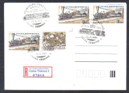 Czech  Registered Train Cover  Olomoucko - Prazska Draha  , Ceska Trebova  1995 - Lettres & Documents