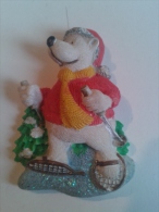 Sor160 Magnete, Calamita, Orso Polare Con Racchetta Da Neve, Tennis, Natale, Christmas, Noel, Ours Polaire, Polar Comics - Humour