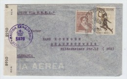 Argentina/Germany B.S.A.A. AIRMAIL CENSORED COVER 1947 - Covers & Documents