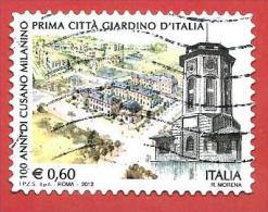ITALIA REPUBBLICA USATO - 2012 - 100º Anniversario Della Città Di Cusano Milanino - € 0,60 - S. 3347 - 2011-20: Afgestempeld