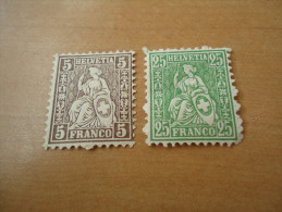 Schweiz:   2 Werte Sitzende Helvetia - Unused Stamps