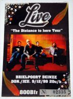 LIVE Billet Ticket Concert BELGIUM 09/12/1999 * EX ! - Tickets De Concerts