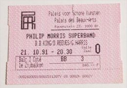 PHILIP MORRIS SUPERBAND Rare Billet Concert Collector Ticket BELGIUM 21/10/1991 - Concert Tickets