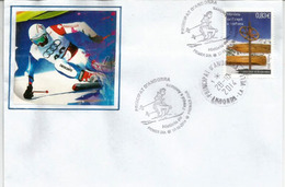 ANDORRE.Histoire Du Ski En Andorre, Emission 2014. Lettre FDC - Cartas & Documentos