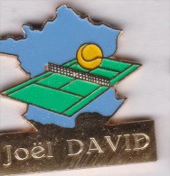 Beau Pin´s , Tennis , Joël David   , Carte De France - Tennis