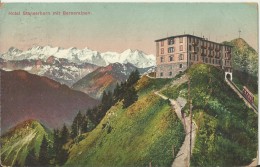 SWITZERLAND 1913 - VINTAGE POSTCARD STANS  HOTEL STANSERHORN MIT BERNERALPEN , W 1 ST OF 10 C MAILED TO LONDON POSTM STA - Stans