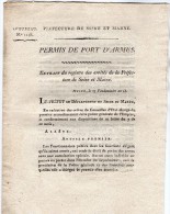 VP 1280 -  MELUN An 13 - Empire Napoléon  - Circulaire - Police De L ´Empire - Permis De Port D´ Armes - Décrets & Lois