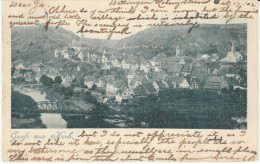 Horb Germany, Gruss Aus Horb, View Of Town, Dettegen Village Mentioned In Message, C1900s Vintage Postcard - Horb