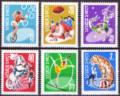 ROMANIA, 1969, Circus Performers, MNH (**), LPMP/Sc. 708/2118-23 - Circo