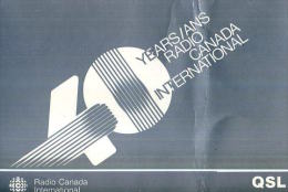 QSL RADIO CANADA INTERNATIONAL 40 YEARS - Radio