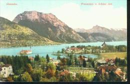 Litho Gmunden Traunstein Und Schloss Ort 21.7.1911 Nach Koserow - Gmunden