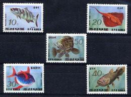 COREE DU NORD 1993, POISSONS, 5 Valeurs, Neufs / Mint. R752 - Fishes