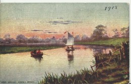 GREAT BRITAIN 1913 - VINTAGE POSTCARD NORFOLK BROADS NEAR HORNING MAILED TO LONDON ON AUG 8,1913 REJAL341 ED THE NORFOLK - Autres & Non Classés