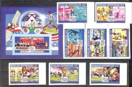 CENTRAL AFRICA World Cup-94(soccer) Set 8 Stamps+ S/Sheet Imper.  MNH - Other & Unclassified