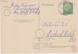 Bund Heuss P 26 PSt I Stempel Oberschwappach ü Haßfurt 1956 - Postkarten - Gebraucht